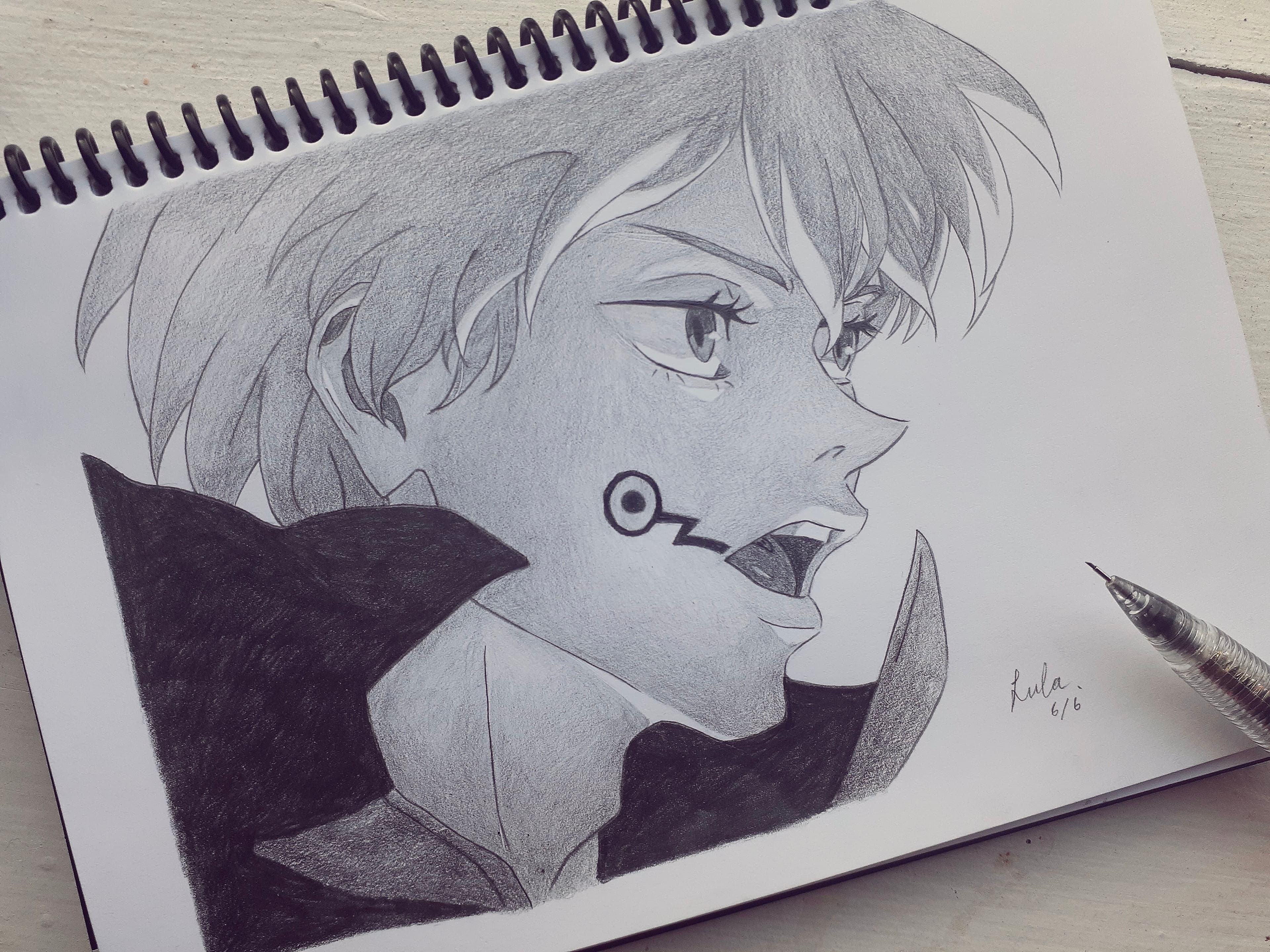 A character illustration in my ongoing anime-inspired sketchbook